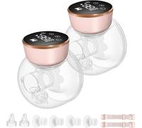 Wearable Breast Pump, Hands-Free Ultra Quiet Electric Breast Pump with 3 Modes & 9 Suction Levels, Leak-Proof Design, 19/21/24MM Flanges, Portable for Nursing Moms (2 Sets)