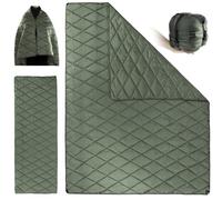 Wearable Camping Blanket, Lightweight Waterproof Thermal Camping Quilt with Snap Buttons, Packable for Office, Outdoor, Hiking, Beach, Car-Machine Washable(M -190x132CM L-158x208CM) (Od Green, L)