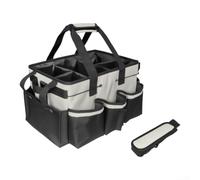 Wearable Cleaning Caddy Bag Multi-Compartment Tool Kit Waterproof Storage Tote for Janitorial Supplies Garden Tools - Black 36.5x25.2x22.5cm(White)