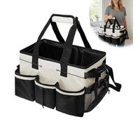 Wearable Cleaning Caddy, Cleaning Caddy Supplies Organizer with Handle，Detachable Sturdy Support Board Divide, Cleaning Tool Organizers Tote Bag for Cleaners & Housekeepers
