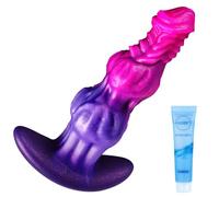 Wearable Dildo 5.2 Inch Small Beginner Fantasy Monster Silicone Dildo with 2 Knotted T Buttplug Monster Fantasy Anal Dildos Suitable for Women/Men/Gay/Couples