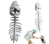 Wearable Dino Skeleton Head Hat Plushies, 3D Dinosaur Costume Plush Soft Fossil Outfit, Realistic Skull Mask Party Cosplay Props Set Headpiece And Spine Costume For Kids & Adults