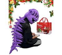 Wearable Dinosaur Skeleton Plush, 3D Realistic Dinosaur Costume, Plush Dino Outfit Skeleton with Headpiece and Spine for Kids & Adults, Unleash Your Inner Roar (Purple-30in)