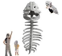 Wearable Dinosaur Skeleton Plush，Realistic 3D Dinosaur Bone Design for Halloween, Cosplay & Dress-Up Play (Small-29.5 in)