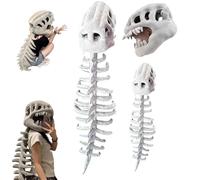 Wearable Dinosaur Skeleton Plush, Realistic Spinosaurus Dino Skeleton Plush Costume Skull Adult Outfit Halloween(1SET)