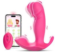 Wearable G Spot Dildo Vibrators Adult Sex Toys for Women or Men, App Remote Control Panty Mini Vibrator with 10 Quickly Wiggling & Vibrating Modes Panties Quite Toy Sex Machine (Pink)