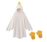 Wearable Goose Blanket Hoodie, Cozy Oversized Warm Duck Blanket Hooded, Funny Birthday Gifts for Women Adults Teen Girls (White, M)