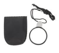 Wearable Hanging Magnifier Necklace with 5x and 10x Lenses | Glass and Plastic Build, Rope Pendant Design, Black Finish, for Reading Assistance and Travel Use