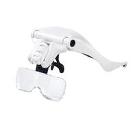 Wearable Head Magnifier with Adjustable Viewing Position, B | Wearable ABS Head Frame, Two Brightness Settings, Repositionable Lens Holder for Reading and Detailed Close Work