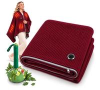 Wearable Heated Blanket, Heated Throw for Adults, USB Powered throw | Portable USB heated throw blanket for sofa with one-button control, soft fleece & herbal massager for cozy reading nights