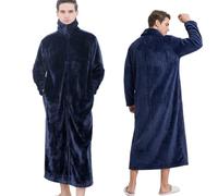 Wearable Hoodie Blanket - 125cm Oversized Flannel Blanket oodie with Pocket | Lapel Thick Flannel Cotton Wool Winter Blanket 2 Zip, Super Soft Warm Blanket Gifts for Women Men, One Size Fits All Adult