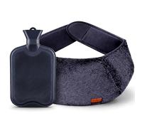Wearable Hot Water Bottle Belt 1.5L - Black Wrap Around Hot Water Bottle for Period Pain Relief, Back Pain & Cramps - Adjustable & Washable