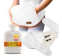 Wearable Hot Water Bottle Belt 1.5L - White Wrap Around Hot Water Bottle for Period Pain Relief, Back Pain & Cramps - Adjustable & Washable