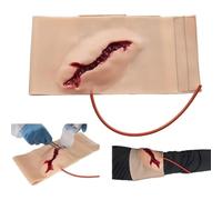 Wearable Leg Wound Hemostasis Control Model, Wound Packing and Tourniquet Trainer Kit, Simulated Deep Laceration or Stab, Suture Training, Realistic Appearance Design, for First Aid Practice.