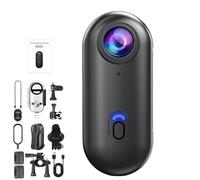 Wearable Mini Camera, 360-degree Rotating Magnetic Clip, 4k Waterproof Sports Camera, 150 Minutes Of Long-lasting Recording, Wi-fi Direct Connection To Portable Camera (Black 4K)