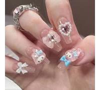 Wearable Nail Tips, Press On Nails, 10 Pieces, Multiple Styles, Cat Eye, French, Sweet, Simple, Removable, XS/S/M Sizes