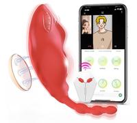 Wearable Panty G Spot Dildo Vibrators Adult Sex Toys for Women or Men, App Remote Control Panty Mini Vibrator with 9 Quickly Wiggling & Vibrating Modes Panties Toy Sex Machine(Red)