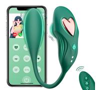 Wearable Panty Remote Control Vibrator G Spot Vibrating Panties Adult Sex Toys for Women, APP Control Clitoral Butterfly Toy with 10 Vibration Modes Vagina Anal Stimulator for Couple Play (Green)