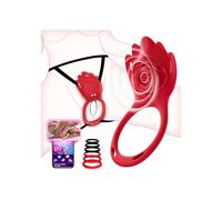 Wearable Panty Vibrator Couples Sex Toys with 6 Penis Ring, AI Sync APP Control, Soft Bristles Clitoral Stimulator, 10 Modes Silent Vibabrator Adult Toys Sex Toyscouples for Couples Women Aoonice