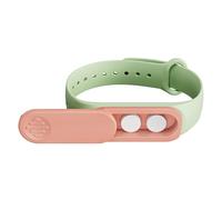 Wearable Pill Box Wristband, Portable Medicine Holder with One-Hand Open, 360° Rotating Lock Compact Waterproof Travel Pill Case, Secure Storage for Outdoor Sports and Daily Use (Green-Pink)