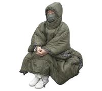 Wearable Quilt Poncho - Camping Cloak, Lazy Jacket, Trekking Cape | Waterproof Liner Wrap, Convertible Blanket with Hood for Backpack, Trail Excursion Leisure Outdoors Chill Gear Warmth Cover, Comfort