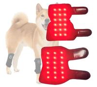 Wearable Red Light Heating Knee Brace for Dogs and Cats, Pet Physical Therapy Pad with Front and Rear Leg Bands, Timer Setting for Elderly Pets