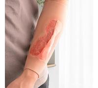 Wearable Silicone Abrasion Wound Care Training Sleeve, Reusable Trauma Skin Wound Packing Simulation Model for Nursing Students, Doctors and First Aid Emergency Training