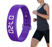 Wearable Step Counter - Vibrating Alarm Wristband | Silent Fitness Tracker | Rechargeable Bracelet | Heavy Sleepers Clock Watch 8 Alarms - For Adults Kids Daily Sleep Travel Home Training