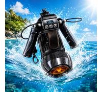 Wearable Underwater Scooter with 650W Propeller, Dual Battery, 7km/h Speed, 4-in-1 Handheld/Leg/Backpack Design, Electric Water Scooter for Scuba, Snorkeling, Paddle Board