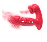 Wearable Vibrator for Women G-Spot & Clitoral Stimulation, 9 Thrusting & 9 Sucking Modes, 2in1 Dildo with Sucker, Remote Control Adult Sex Toys4 Women