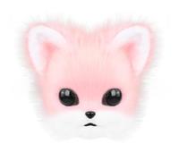 ＡＷＨＡＯ Wearable Vulpine Headpiece Cosplay Soft-Toy Canine Headpiece Reusable Costume Accessory, Pink And White