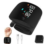 Wearable Wrist Blood Pressure Monitor with 99x2 Reading Memory, Blood Pressure Monitors Wrist with LED Touch Screen, Adjustable Wrist Blood Pressure Cuff for Home Travel Use, Automatic Voice