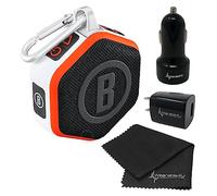 Wearable4U - Bushnell Wingman Mini Orange/White GPS Bluetooth Speaker with Cleaning Cloth and Wall/Car Chargers Bundle