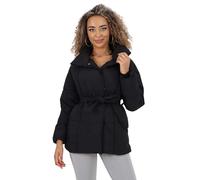 WearAll Elevate Your Winter Style Women Italian Belted Hooded Jacket Coat Quilted Padded Warmth with Stylish Silhouette Functional Pockets Uk Size 8-16 Black