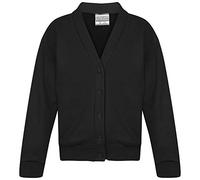 WearAll Kids Girls Cardigan Back to School Plain V Neck Child Pullover Uniform Sweater Top Unisex Black 26