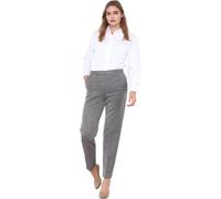 WearAll Ladies 2-Way Stretch Half Elasticated Waist Work Office Trousers with Pockets Pull-On Straight Leg Comfort Fit Pants Machine Washable D/Grey 20W / 25L