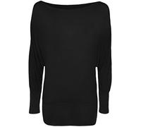 WearAll Ladies Batwing Long Sleeved Womens Top Black 18/20