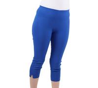 WearAll Ladies Capri Summer Pants Short Crop Stretch 3/4 Length Three Quarter Pedal Pusher Clothes Elasticated Bengaline Cut Off Cropped Trousers for Women UK Royal Blue 14