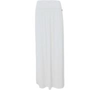 WearAll Ladies Full Length Long Skirts for Women Plus Size High Waist Fold Over Womens Pleated High Waisted Elasticated Plain Gypsy Casual Stretchy Maxi Skirt White 20-22