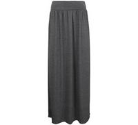 WearAll Ladies Full Length Long Skirts for Women Plus Size High Waist Fold Over Womens Pleated High Waisted Elasticated Plain Gypsy Casual Stretchy Maxi Skirt Charcoal 12-14