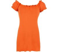 WearAll Ladies Gypsy Boho Stretch Womens Top - Orange 16