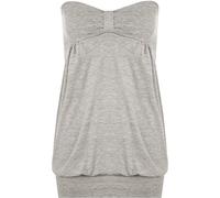 WearAll Ladies Long Boob Tube Strapless Top Womens Grey 8/10