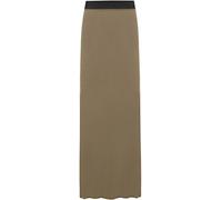 WearAll Ladies Long Maxi Skirt Womens Elasticated Stretch Full Length Plus Size Dark Brown 12-14