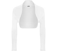 WearAll Ladies Long Sleeve Shrug Womens Bolero Cardigan Top - White - 12/14