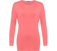 WearAll Ladies Long Sleeve T-Shirt Top Womens Plus Sizes Coral 22/24