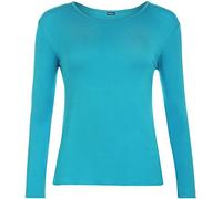 WearAll Ladies Long Sleeve T-Shirt Top Womens .Turquoise 20-22