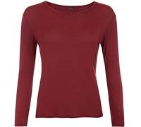 WearAll Ladies Long Sleeve T-Shirt Top Womens Wine XL