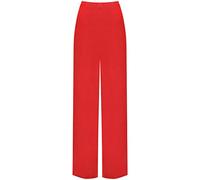 WearAll Ladies Palazzo Wide Leg Flared Elasticated Stretch Plus Size Plain Trousers Red 24/26