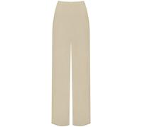 WearAll Ladies Palazzo Wide Leg Flared Elasticated Stretch Plus Size Plain Trousers Stone 20/22