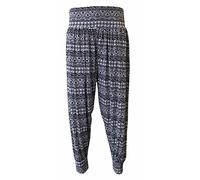 WearAll Ladies Plus Size Harem Trousers Womens Full Leggings Stretch Pants (16 to 18, Small Aztec)